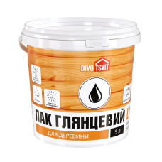 Лак по дереву глянцевый - 5 л TM DIVOTSVIT