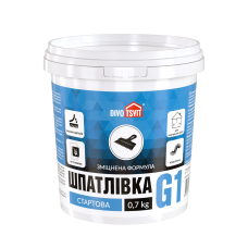 Шпатлевка Стартовая Гарант-1 усиленная - 0,7 кг TM DIVOTSVIT