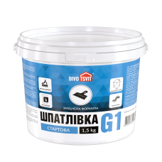 Шпатлевка Стартовая Гарант-1 усиленная - 1,5 кг TM DIVOTSVIT