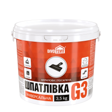 Шпаклевка Финишная Влагостойкая Универсальная усиленная Гарант-3 - 3,5 кг TM DIVOTSVIT