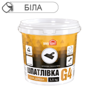 Шпаклівка для дерева Гарант-4 БІЛА - 1,5 кг TM DIVOTSVIT