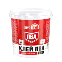 Клей ПВА-Д Будівельник - 5 кг TM DIVOTSVIT